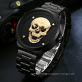 WWOOR 8867 Trend 3D Ghost Skull Full Black Stainless Steel Strap 30M depth waterproof Quartz Wrist Men Watch Original Factory